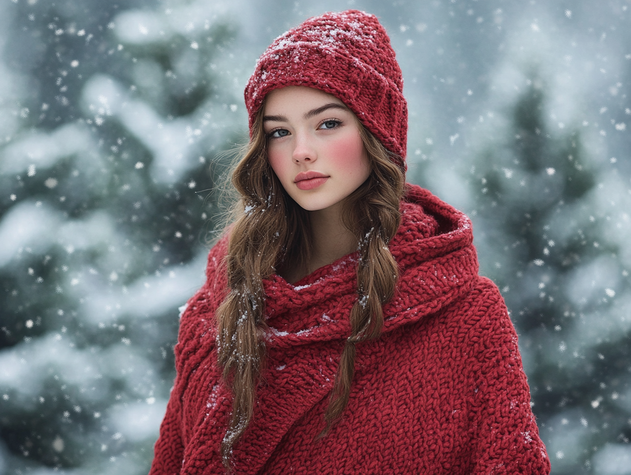 Frosted Pines Poncho